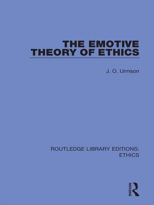 cover image of The Emotive Theory of Ethics